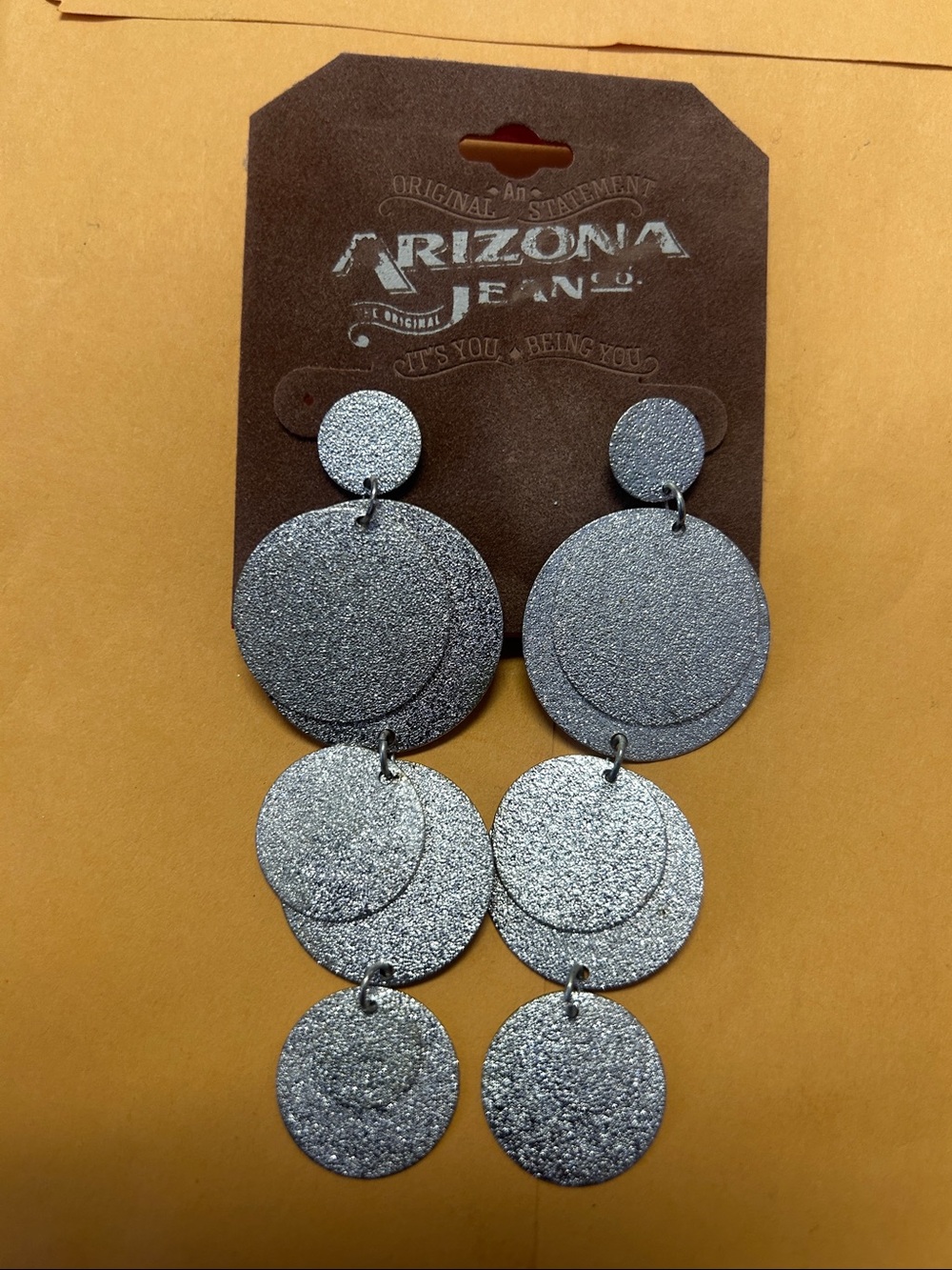 Arizona Jean Company Silver Glitter Tiered Drop Earrings